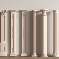 European Column Roman Column Gypsum Column Gypsum Line Cylindrical Square Column 3d model