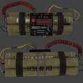 Explosive Weapon Device Featuring Taped Together Bombs Digital Timer And Colored Wires 3d model