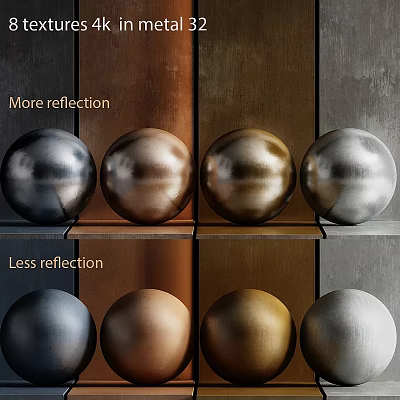 Metal Spheres With More And Less Reflection On Colored Background Panels 3d model