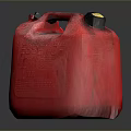 Red Plastic Jerry Can With Black Lid And Handle For Liquid Storage 3d model