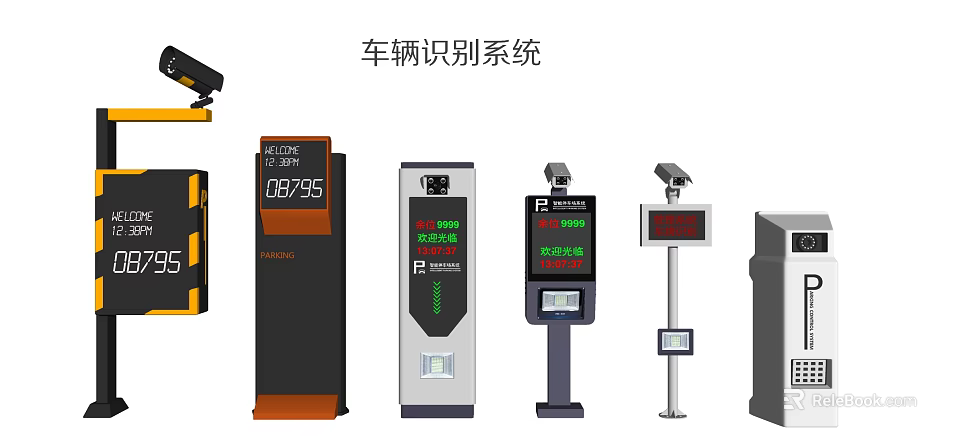 Public Facilities Vehicle Recognition System With License Plate Scanner Entry Exit Control And Digital 3d model 