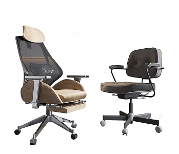 Modern office chair office chair combination 3d model