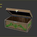Elegant Wooden Garment Storage Box With Intricate Carved Design And Red Gemstone Accents