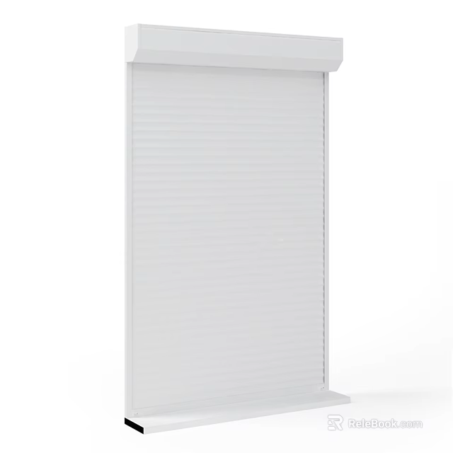 White Vertical Striped Roller Curtain For Minimalist Home Interior Decoration 3d model 