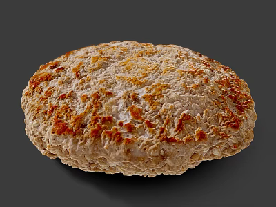 Golden Brown Round Baked Bread With Crispy Crust And Fluffy Texture 3d model