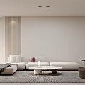 Modern Dining and Living Room Interior Design With Open Concept TV Wall And Sofa