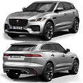 Silver Jaguar SUV featuring modern exterior design with sleek body and stylish headlights