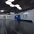 Hi Tech Digital Exhibition Hall With Interactive Large Screen And Futuristic Design 3d model