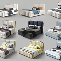 Modern Double Bed Designs With Tufted Headboards And Colorful Decorative Pillows