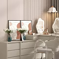 Modern Vanity Table Interior Design With Drawers Mirror White Chair And Window View 3d model