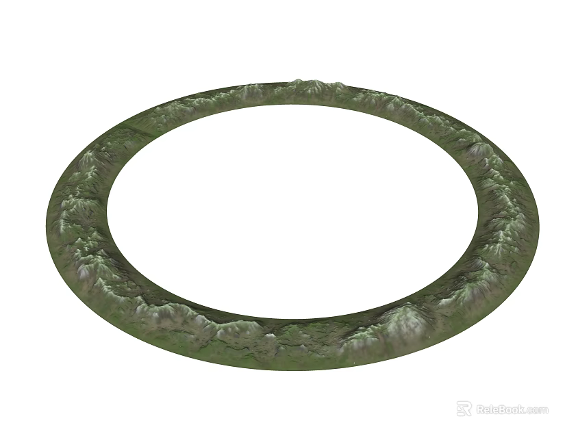 Scenic Circular Mountain Range With Lush Green Vegetation And Natural Surroundings 3d model 