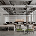 Public open office area 3d model