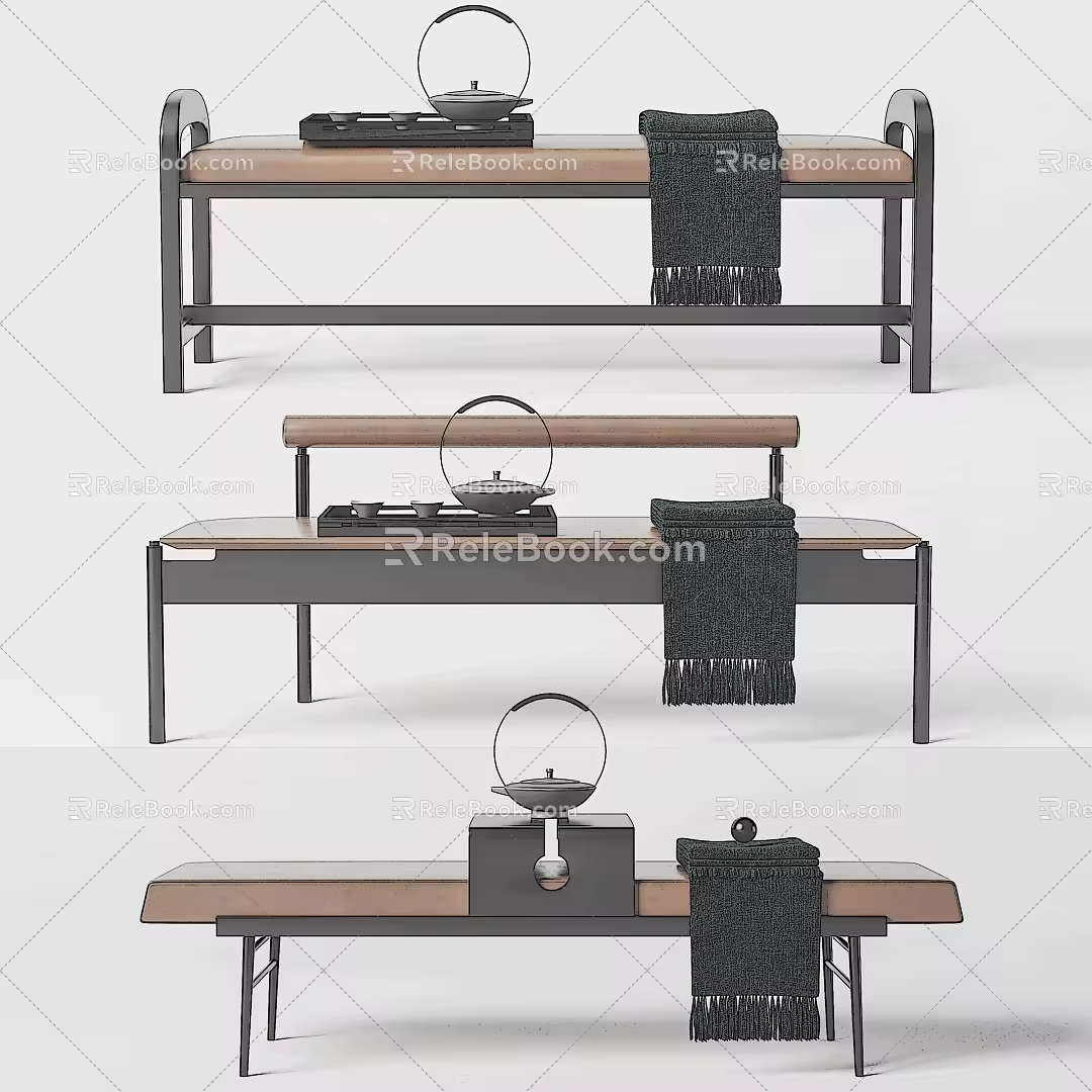 New Chinese Style Sofa Bench Combination 3d model