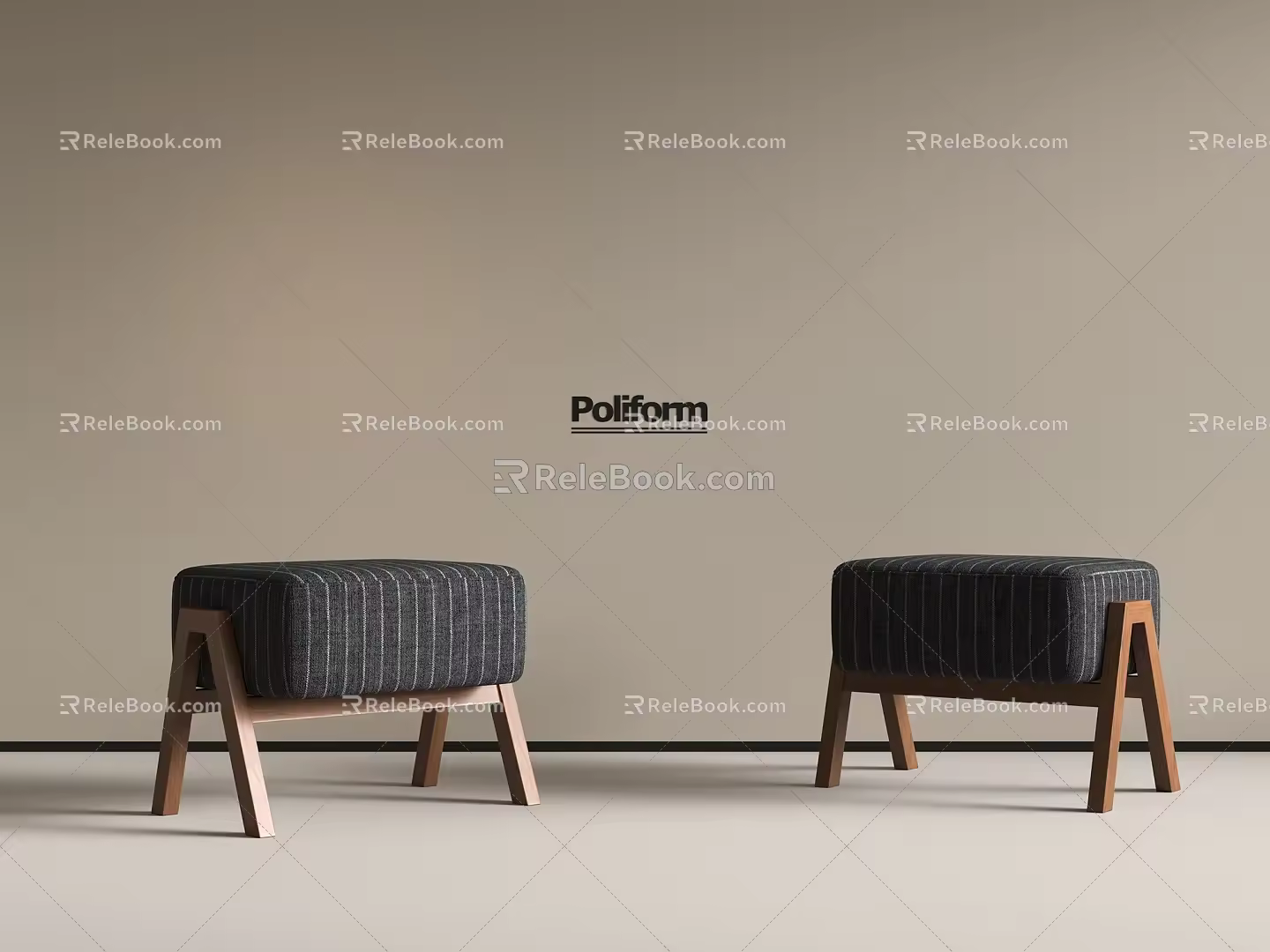 Middle Ancient Silent Sofa Stool Fabric Sofa Stool Small Stool 3d model