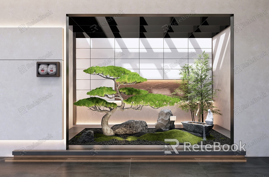 New Chinese style landscape sketch interior landscape model