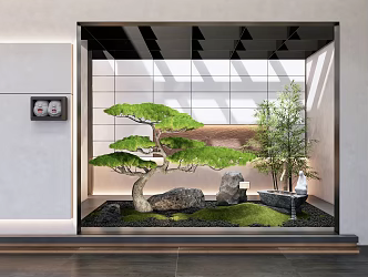 New Chinese style landscape sketch interior landscape 3d model