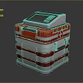 Red and White Stackable Medical Device With Top Display Screen Control Panel and Cross Symbol