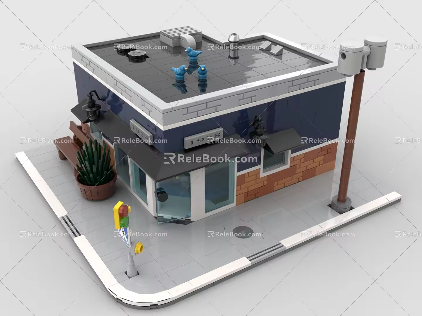 LEGO Toy Building Blocks Shop Building Shop House 3d model