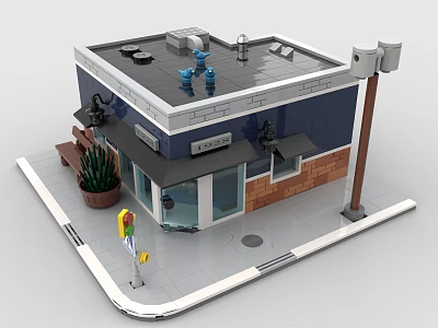 LEGO Toy Building Blocks Shop Building Shop House 3d model
