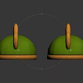 Stylish Green Slippers With Orange Sole And Three Orange Bumps Design