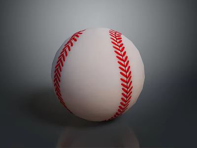 Classic White Baseball With Red Stitching And Smooth Surface For Leisure Activities 3d model