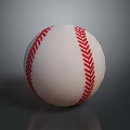 Classic White Baseball With Red Stitching And Smooth Surface For Leisure Activities 3d model