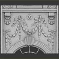 Elegant Decorative Architectural Panel With Bowknot Drapery Circular Ornament And Arched Base 3d model