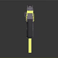 Detailed Yellow And Purple Toy Gun Model With Barrel Grip And Trigger Components