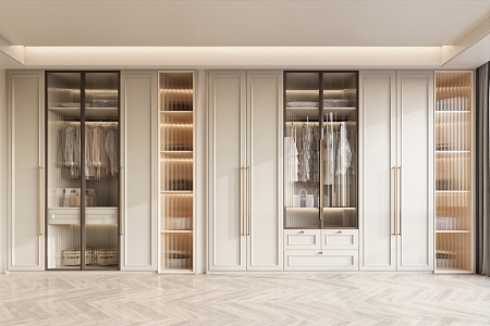 Cream wardrobe French wardrobe 3d model