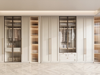 Cream wardrobe French wardrobe 3d model