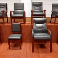Modern Leather Office Chairs with Armrests Arranged on Wooden Floor for Office Use