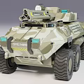 Wheeled Military Tank With Camouflage Paint SMC 428 Number Top Mounted Armament And LED Lights