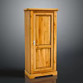 Standing Single Door Wooden Cabinet With Natural Wood Grain And Light Finish