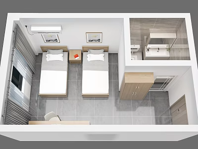 Modern Parking Lot With Ample Spaces Security Cameras And Well Lit Environment 3d model