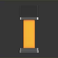Modern Podium With Transparent Top Yellow Main Body And Silver Base