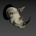 Gray Rhinoceros Head Wall Mounted Decorative Sculpture for Home Interior