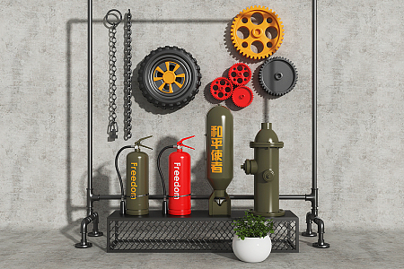 Industrial LOFT fire extinguisher decorative ornaments 3d model