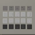 Modern Switch Panels In Various Colors With Different Socket And Switch Designs 3d model