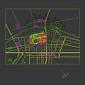 Aerial Planning View of Waterfront Architectural Layout With Green Spaces and Open Plazas