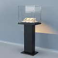 Transparent Glass Display Cabinet With Lighting For Museum Artifacts And Labels