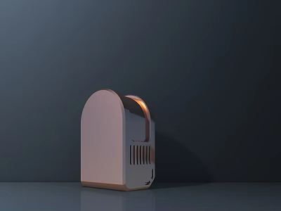 Copper Colored Small Device With Curved Top And Ventilation Slots On Dark Background 3d model