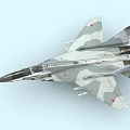 Camouflage Military Fighter Jet With Twin Tail Fins Pointed Nose And Sleek Design