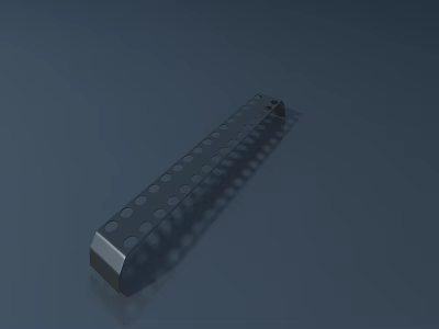 Long Metallic Bar With Multiple Rounded Dots On Dark Background Surface 3d model