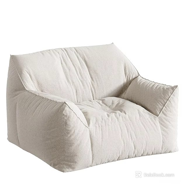 Beige Soft Lazy Sofa with Comfortable Design for Cozy Living Room 3d model 