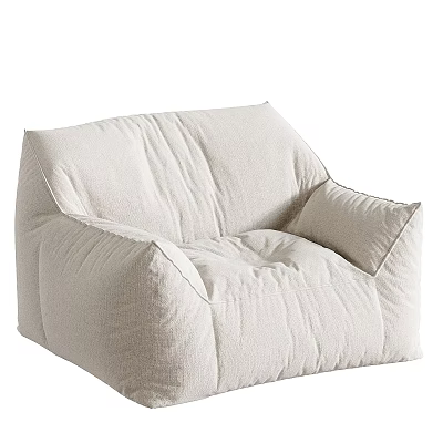 Beige Soft Lazy Sofa with Comfortable Design for Cozy Living Room 3d model