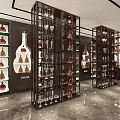 Luxury Retail Store Interior with Shelves Counter Marble Floor and Bright Lighting