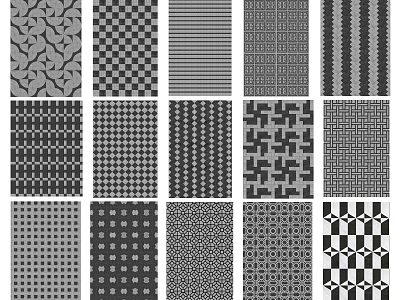 Black and White Geometric Abstract Textures Collection for Design Projects 3d model