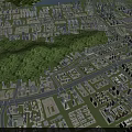 Urban Aerial Planning With Green Spaces Residential Areas And Road Networks