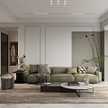 Modern Living Dining Area Interior With Floor to Ceiling Windows TV Wall and Natural View