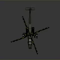 Military Camouflage Helicopter With Rotor Blades Fuselage And Detailed Design